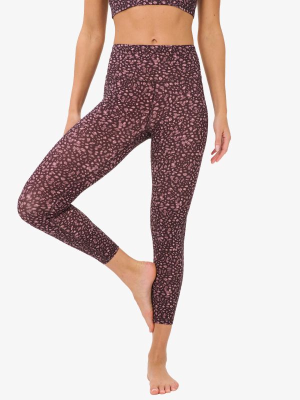 Tights "Ultimate Studio 7/8" brun/à petits motifs, SWEATY BETTY