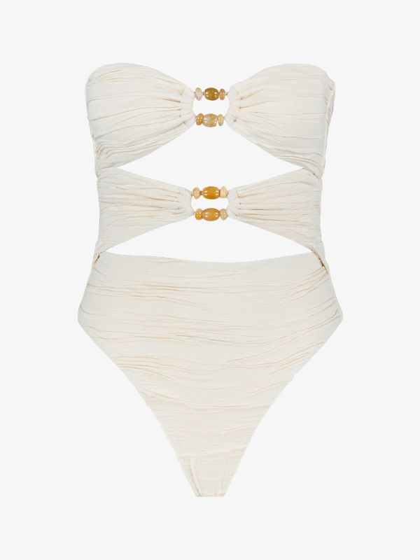 Badeanzug "Amii Lurex" hellbeige