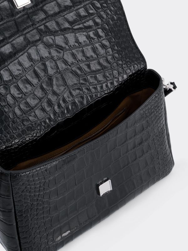 Schultertasche "Charlie" schwarz, TORY BURCH