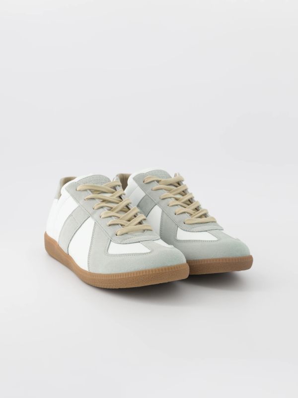 baskets en cuir *Replica" blanc cassé, MAISON MARGIELA