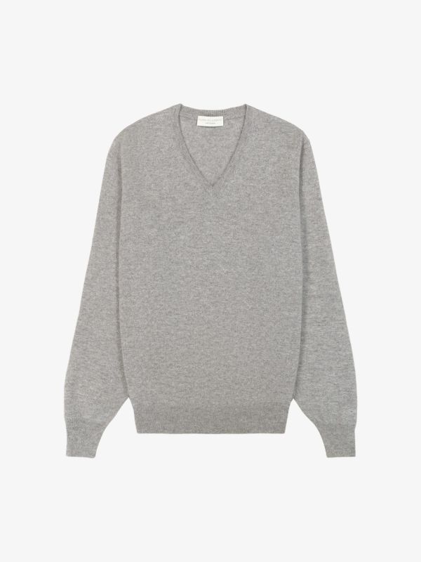 pull en cachemire mélange de gris