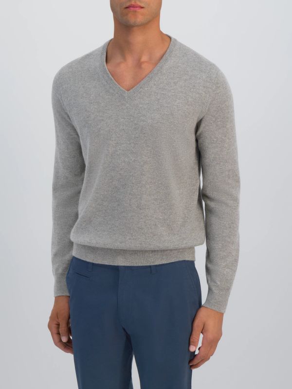 pull en cachemire  mélange de gris, FILIPPO DE LAURENTIIS