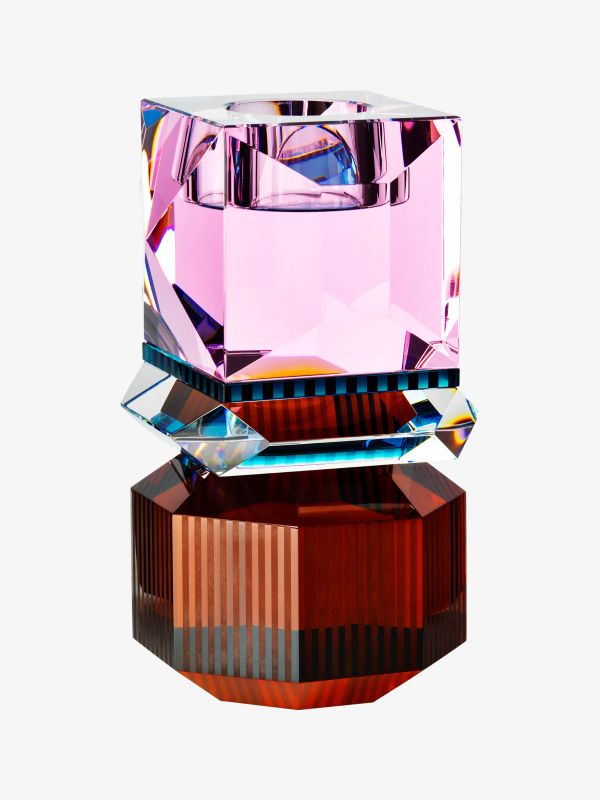 Teelichthalter DAKOTA AMBER rosa