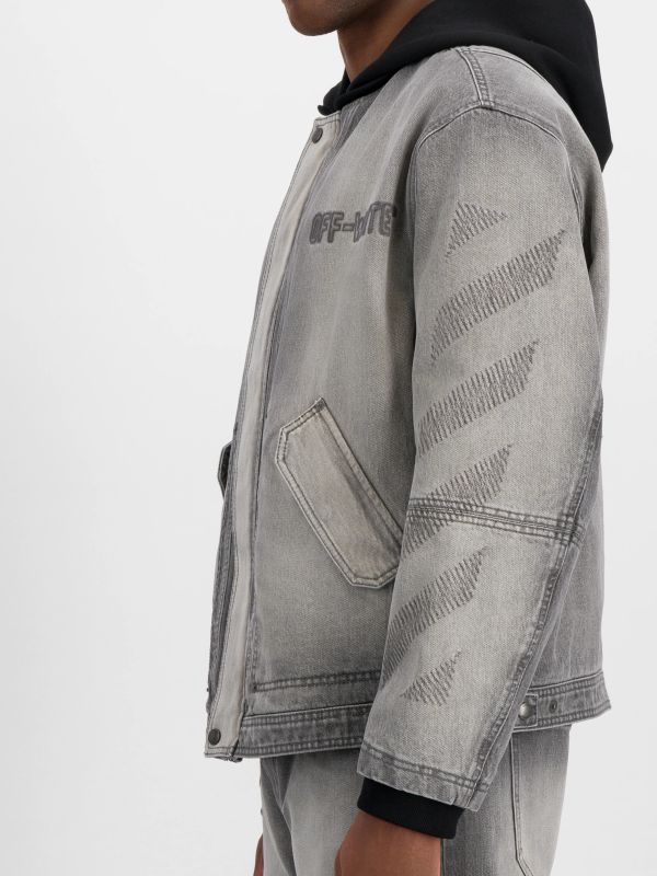 Jeansjacke grau, OFF-WHITE
