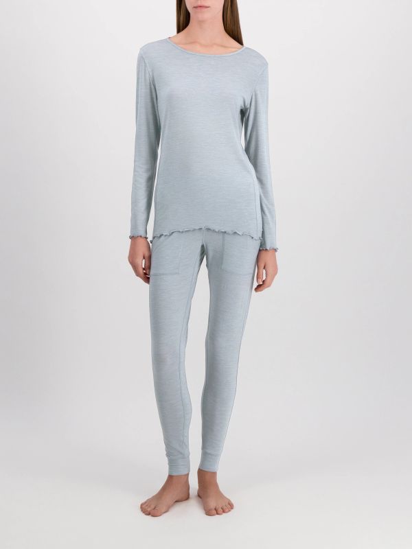 Pyjama Oberteil "Stay Warm" dunkelgrau melange, DAGSMEJAN