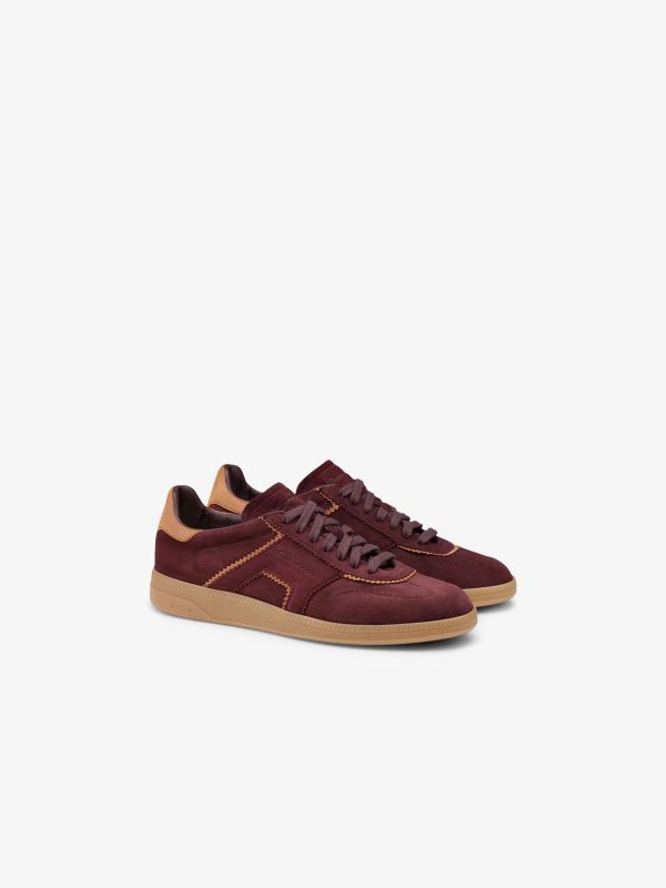 baskets en cuir "DBS Oly" bordeaux, SANTONI