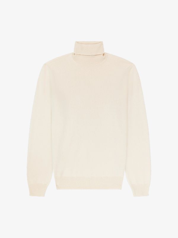 Pull à col roulé  blanc cassé