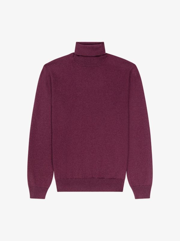 Pull à col roulé  bordeaux