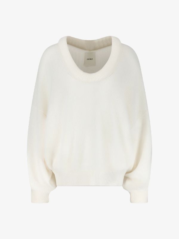pull en cachemire "Doria" blanc cassé