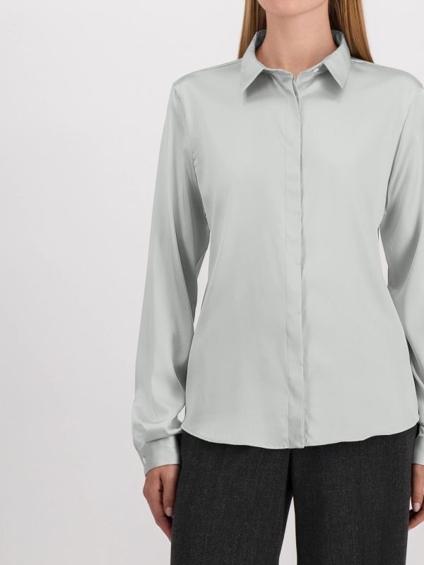 Seidenbluse silberfarben, GLOBUS ESSENTIALS