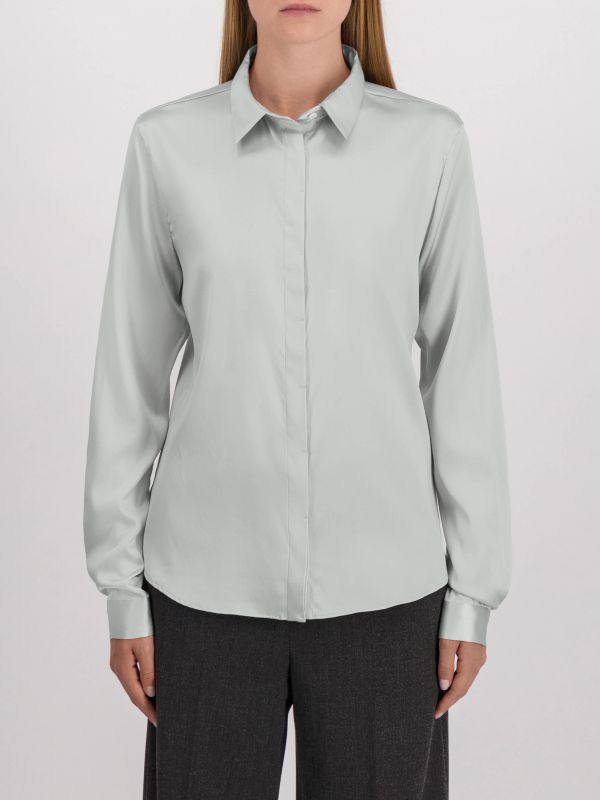 Seidenbluse silberfarben, GLOBUS ESSENTIALS
