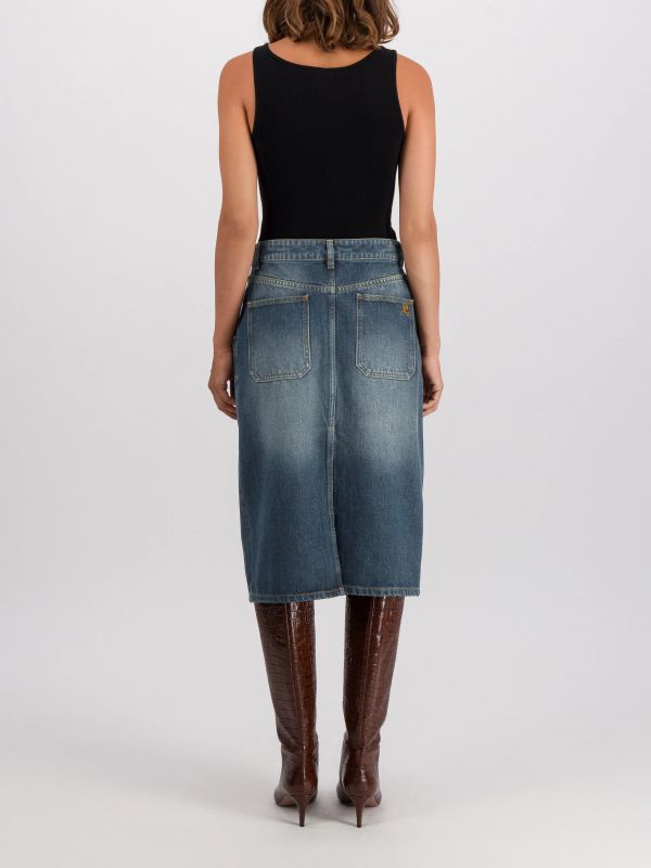 jupe en jean  bleu foncé, COURRÈGES