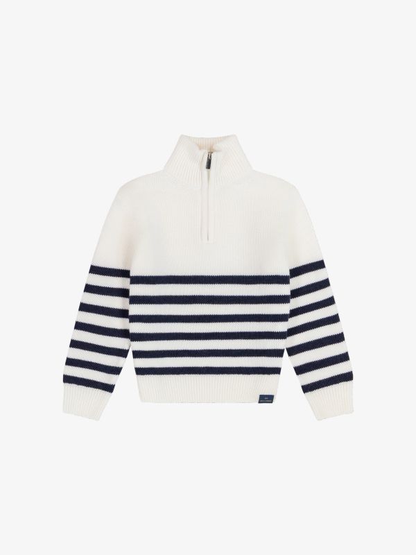 Pull en laine blanc cassé