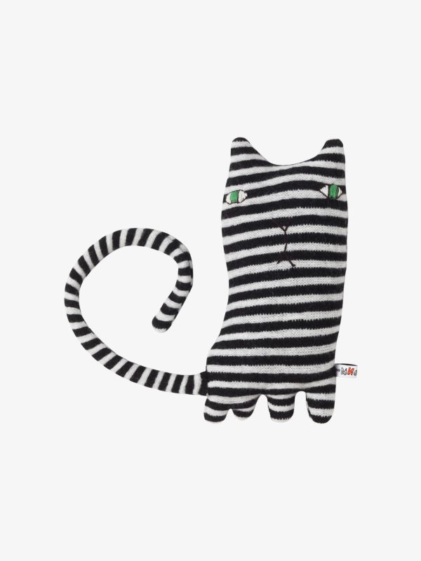 Zierkissen mit Füllung Mono Cat schwarz/weiss