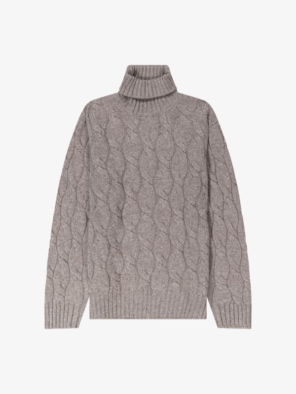 Rollkragenpullover taupe