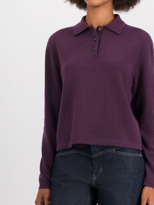 pull en cachemire violet foncé, ALLUDE