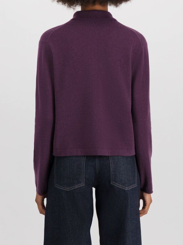 pull en cachemire violet foncé, ALLUDE