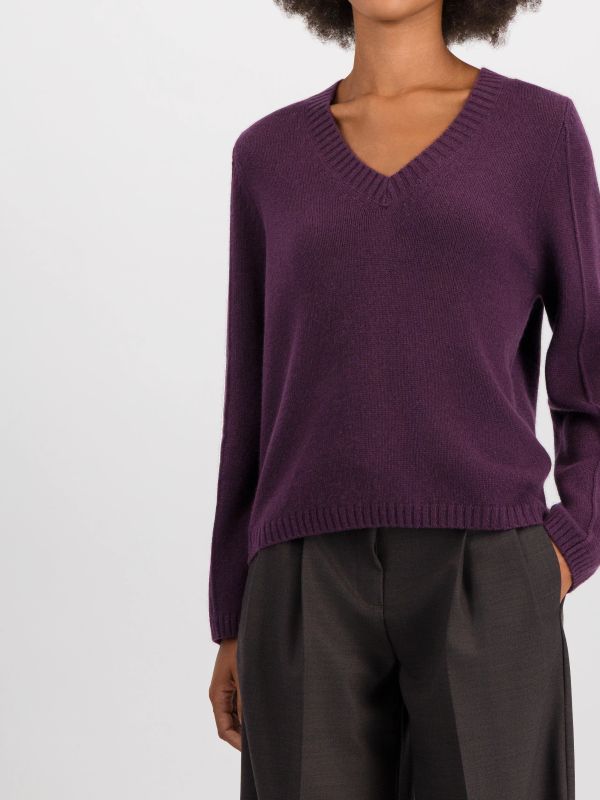Cashmerepullover dunkelviolett, ALLUDE