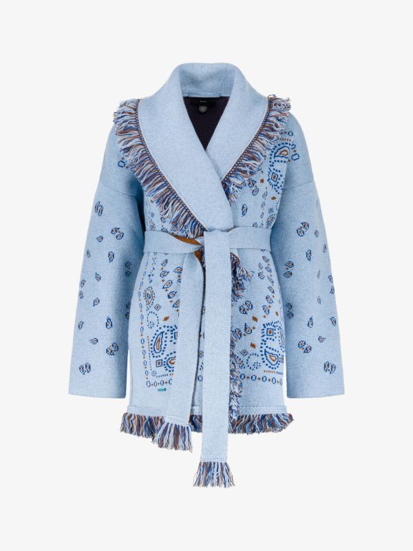 Cashmerestrickjacke blau
