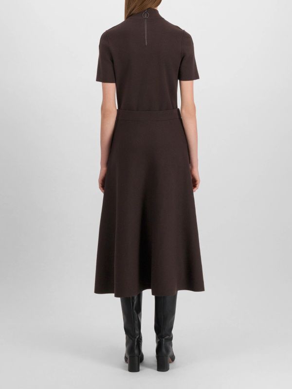 jupe en tricot brun, AKRIS PUNTO