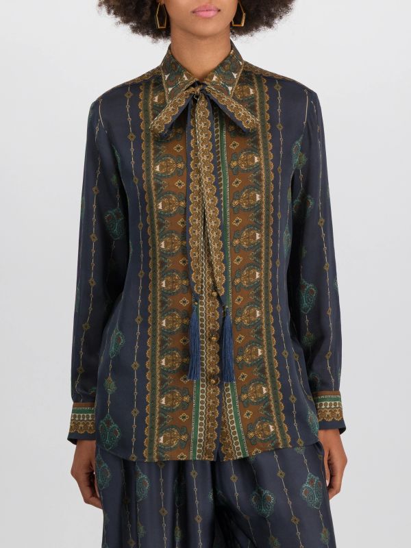 Seidenbluse "Ascent" navy, ZIMMERMANN