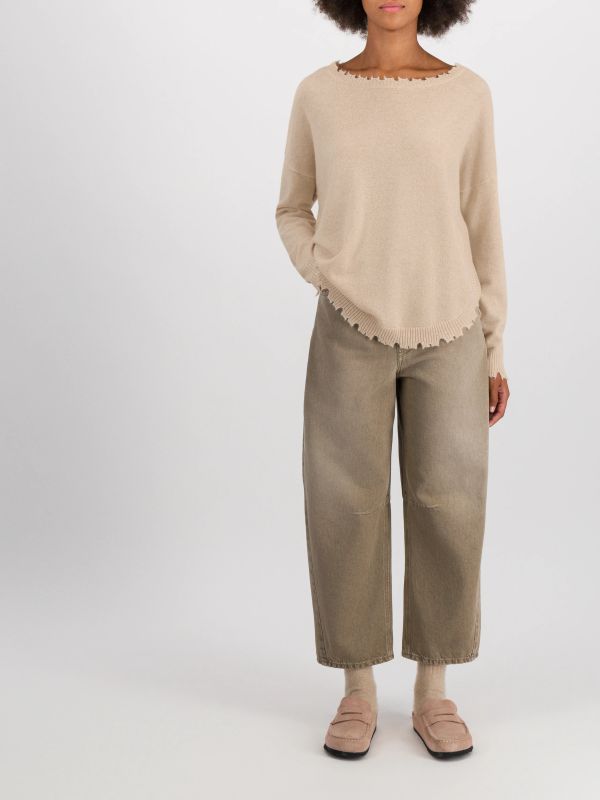 pull en cachemire "Mela" blanc cassé, KUJTEN