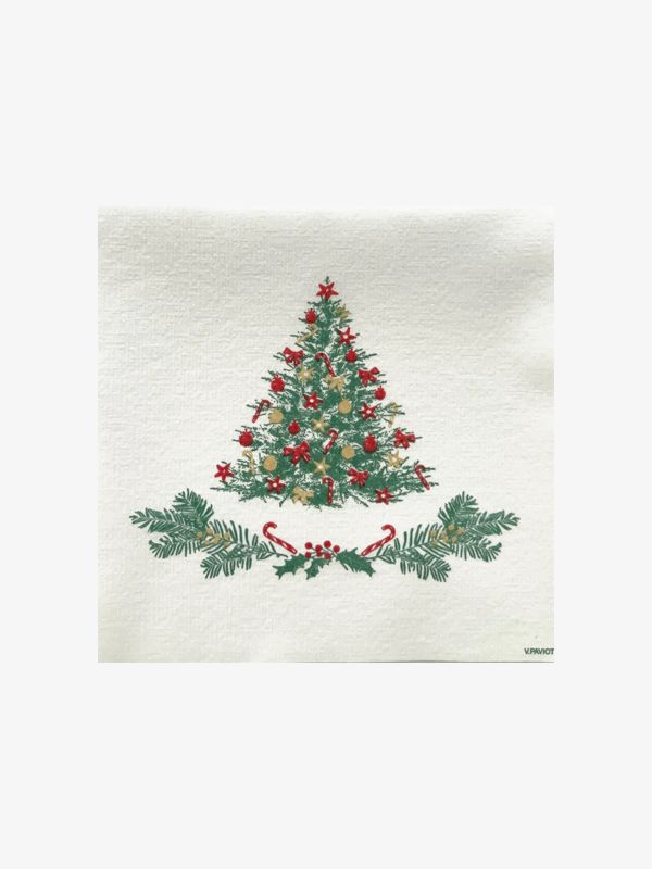serviettes en papier blanc/à petits motifs