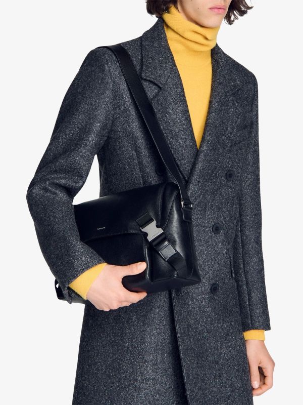 Sac à bandoulière noir, SANDRO
