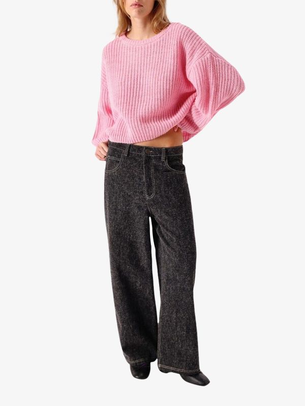 pull en tricot "Cyrow" pink, AMERICAN VINTAGE