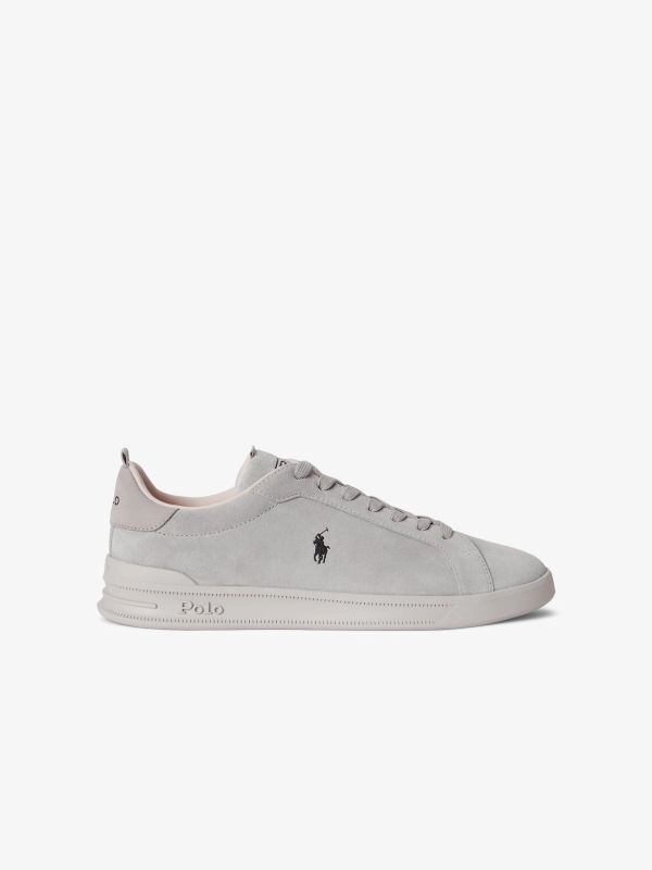 baskets en cuir  gris