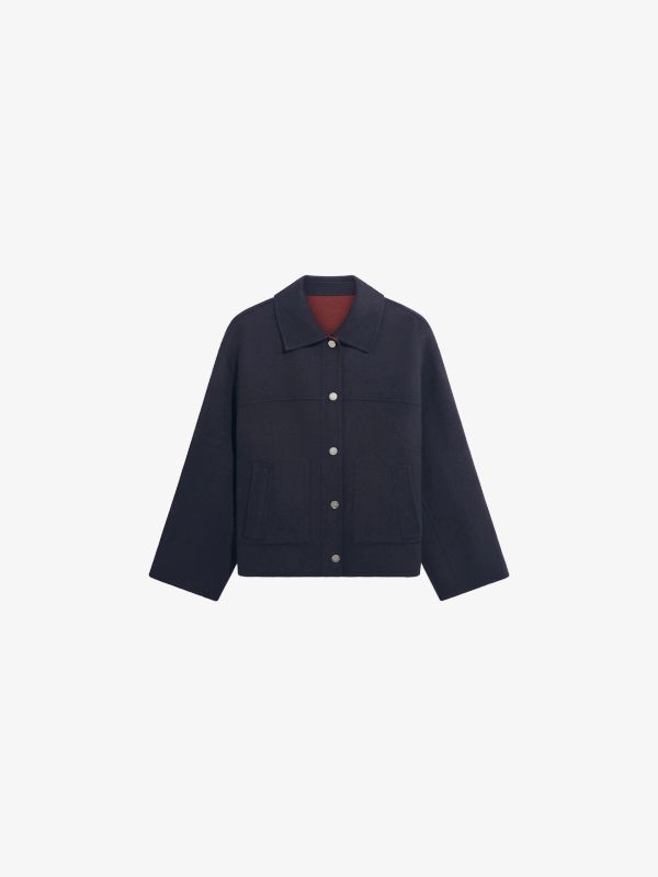 manteau de laine "Alda" bleu nuit
