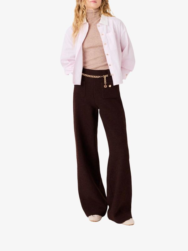 Pantalon casual brun clair, MAJE