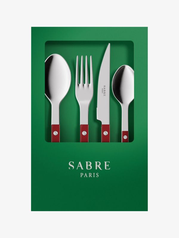 Set de couverts 4 pcs BISTROT rouge foncé, SABRE PARIS