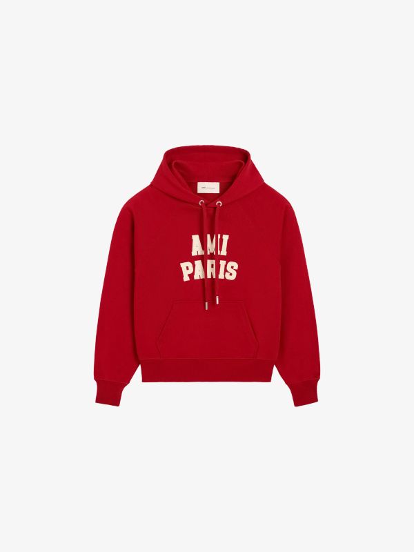 sweat à capuche rouge