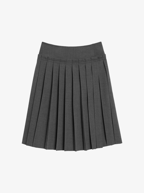 Jupe plissée gris foncé