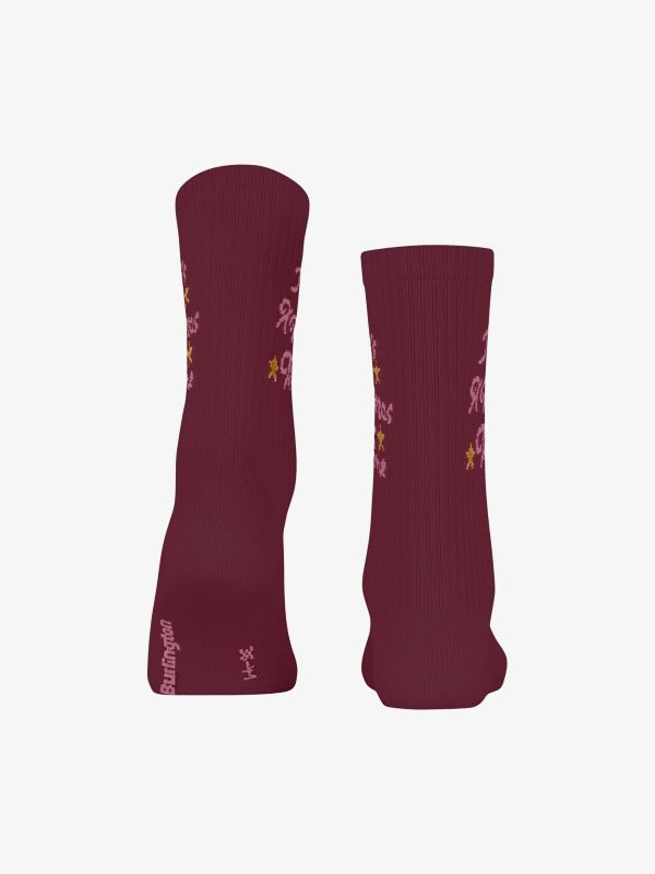 Socken "X-Mas Rib" dunkelrot, BURLINGTON