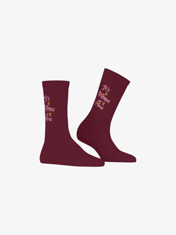 Socken "X-Mas Rib" dunkelrot, BURLINGTON