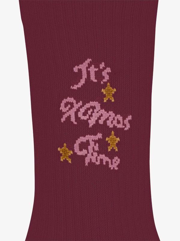 Socken "X-Mas Rib" dunkelrot, BURLINGTON