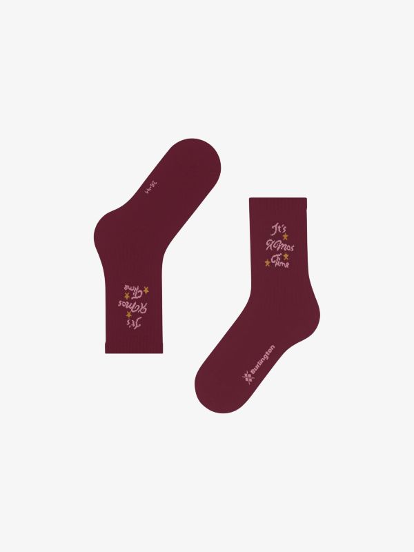 Socken "X-Mas Rib" dunkelrot, BURLINGTON
