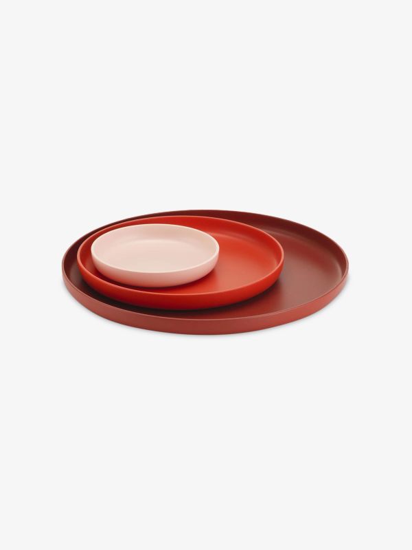 Lot de 3 plateaux CLASSIC TRAY rouge
