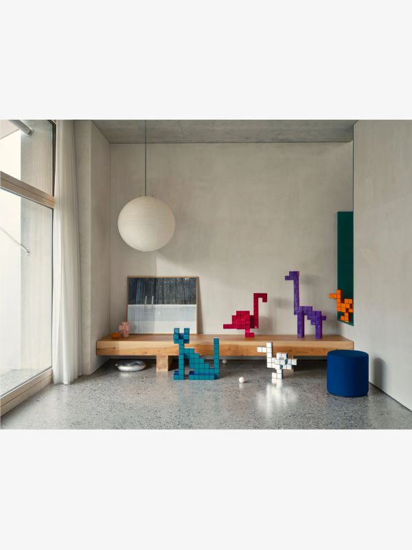 Figurine décorative Panton Cubes rouge/à petits motifs, VITRA