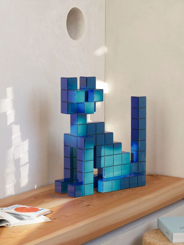 Figurine décorative Panton Cubes bleu, VITRA
