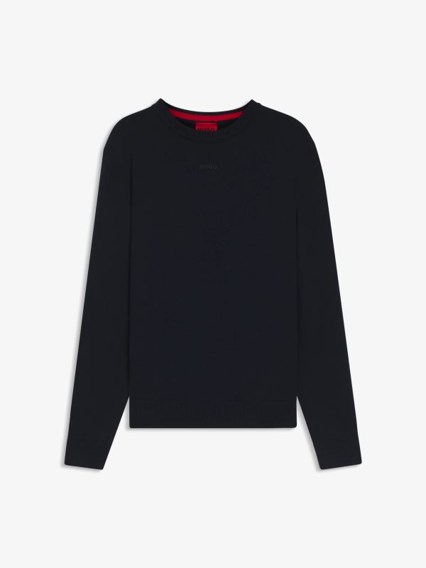 pull en tricot  bleu foncé