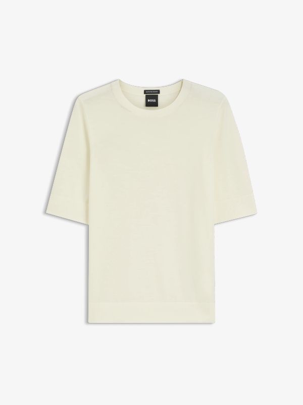 pull en tricot beige