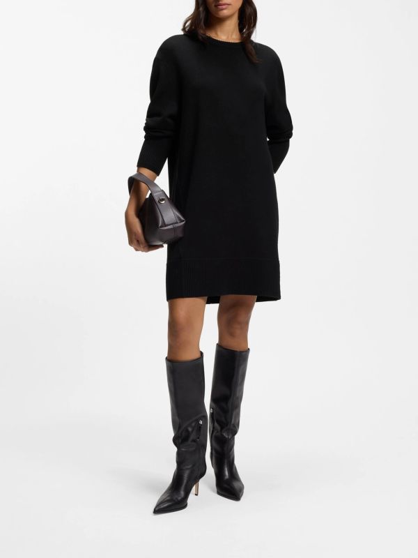 robe en tricot noir, BOSS