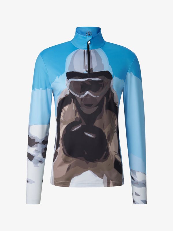 chemise à manches longues bleu