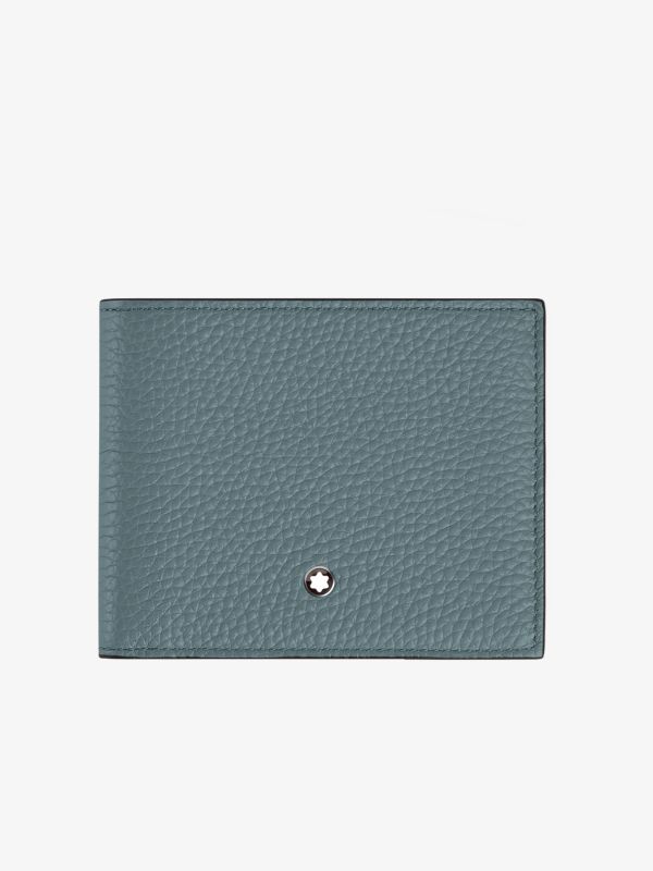 Portefeuilles 6 CC GRAIN bleu gris