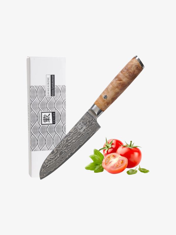 Santokumesser klein DAMAST hellbraun