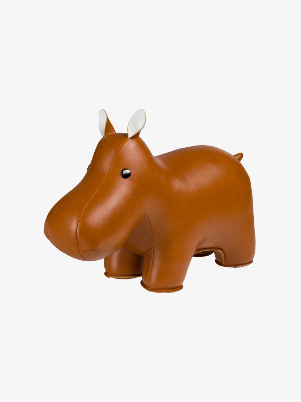 Doorstop NILPFERD cognac