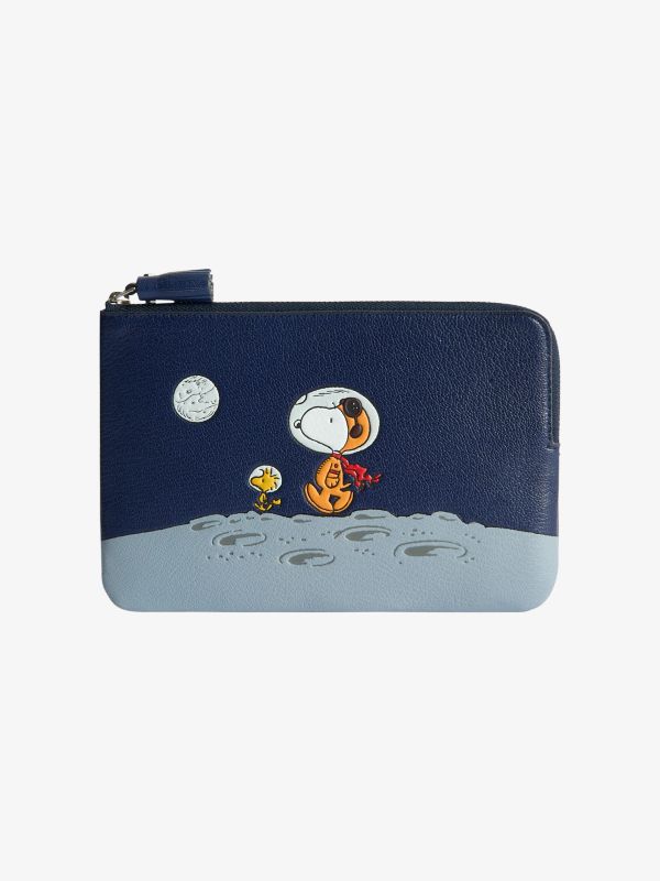 Portefeuilles Peanuts Moonwalk Snoopy rayé bleu foncé